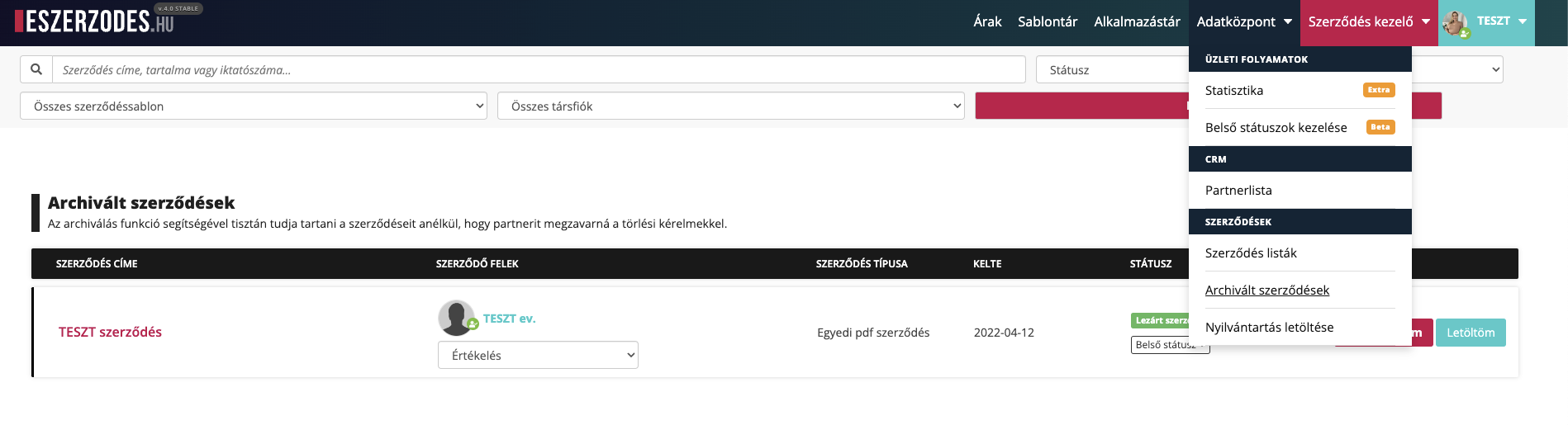 Deleting or Archiving a Contract